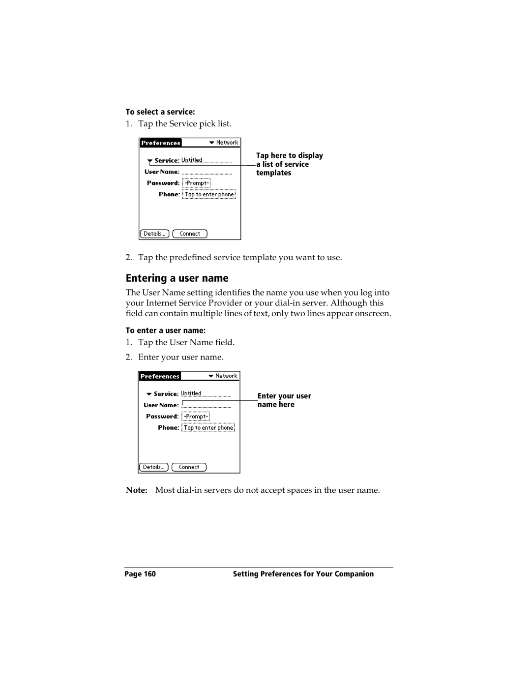 IBM WORKPADC3 manual Entering a user name 