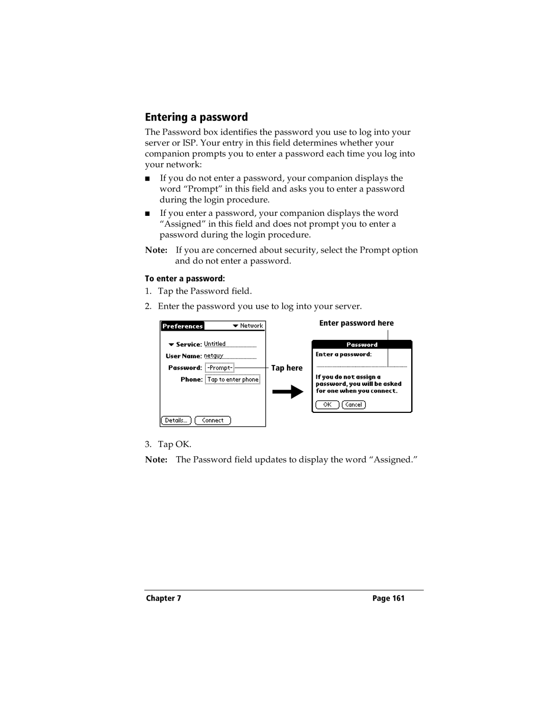 IBM WORKPADC3 manual Entering a password 