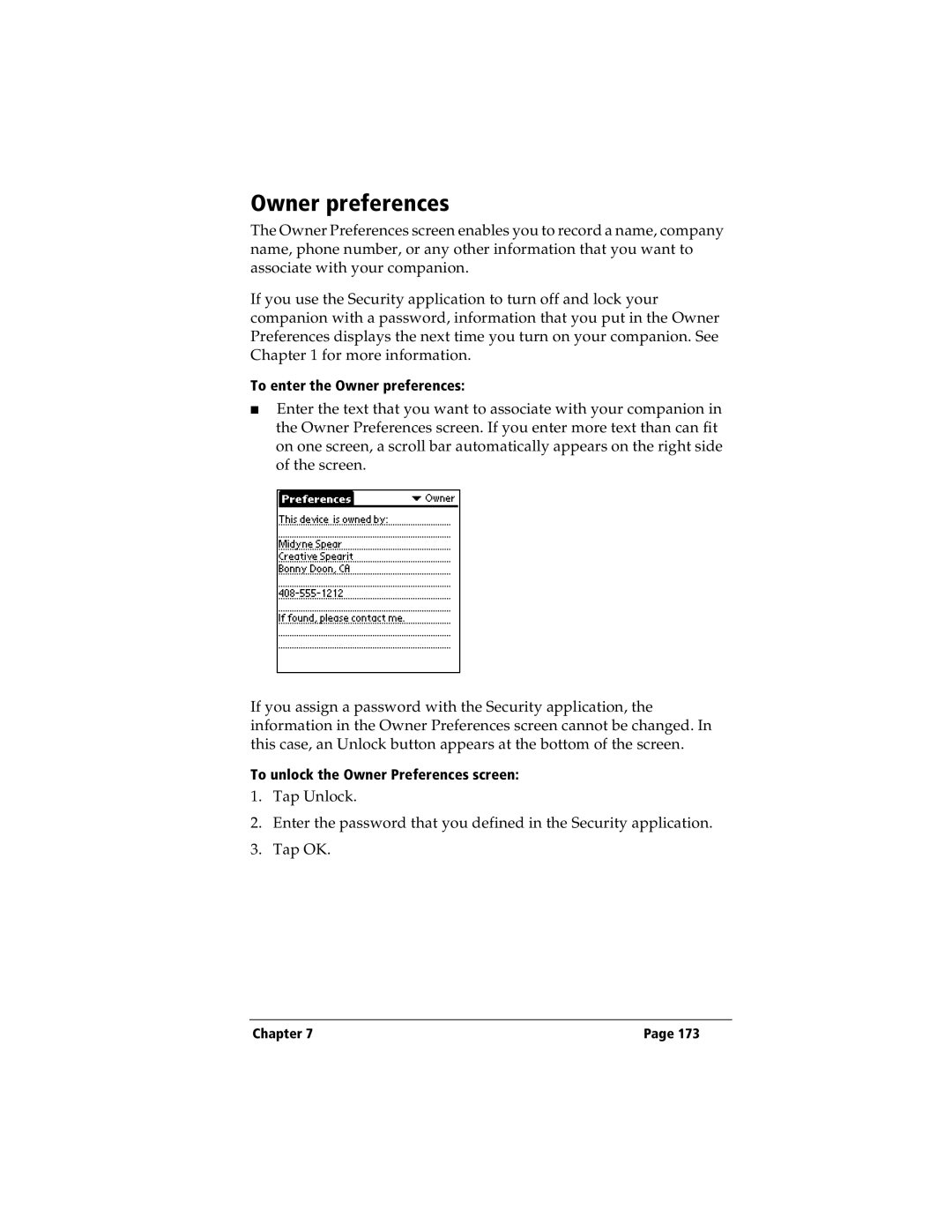 IBM WORKPADC3 manual Owner preferences 