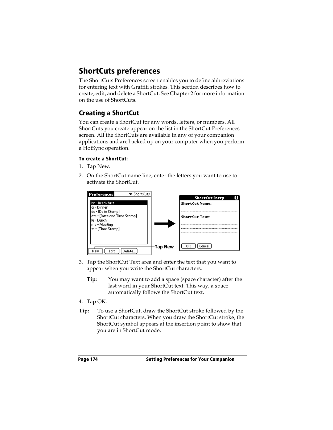 IBM WORKPADC3 manual ShortCuts preferences, Creating a ShortCut 