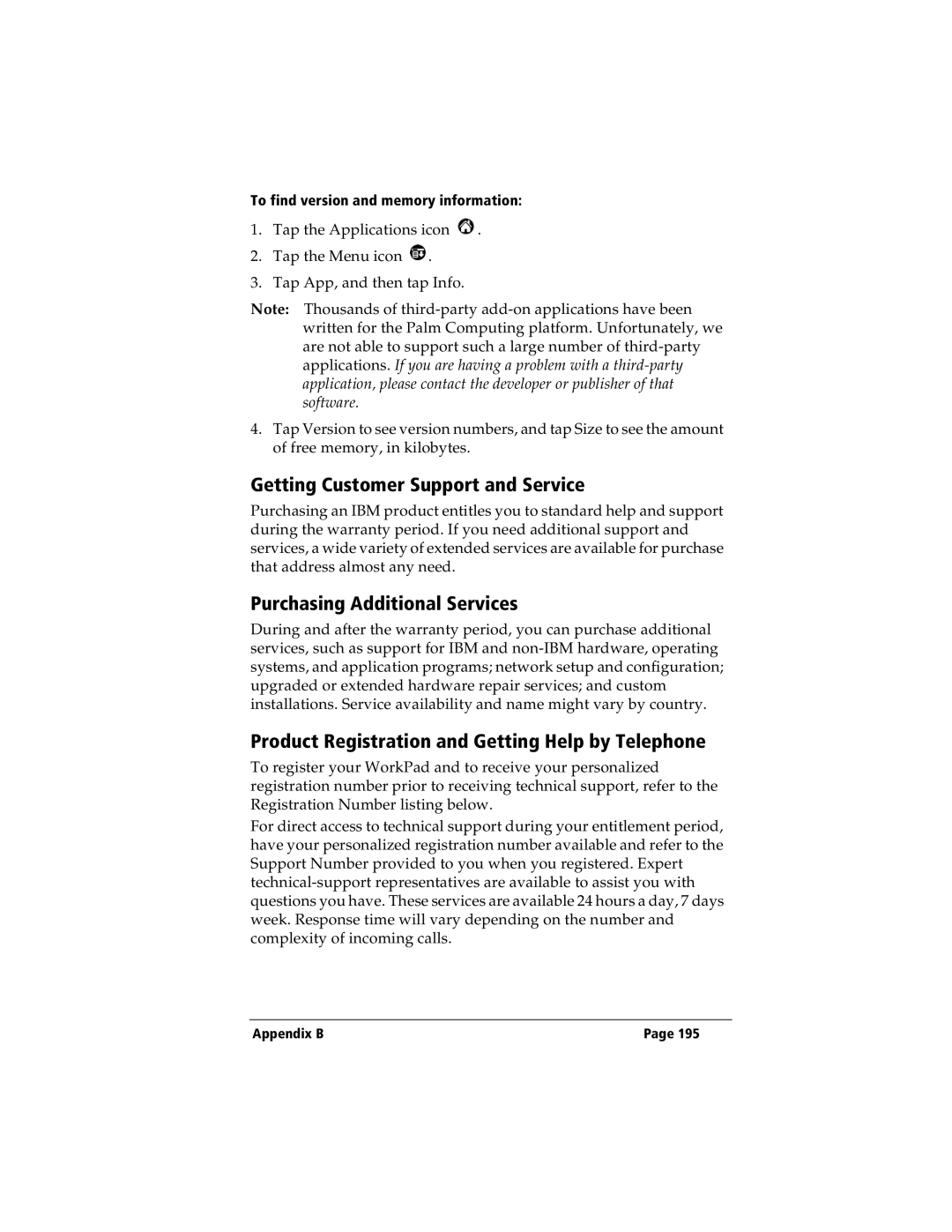 IBM WORKPADC3 manual Getting Customer Support and Service, Purchasing Additional Services 