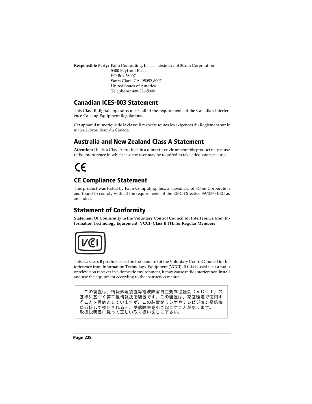 IBM WORKPADC3 manual Canadian ICES-003 Statement, Statement of Conformity 