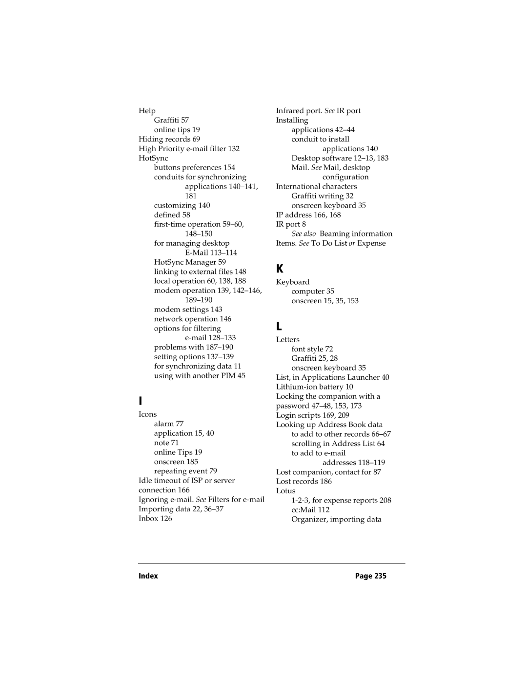 IBM WORKPADC3 manual Index 