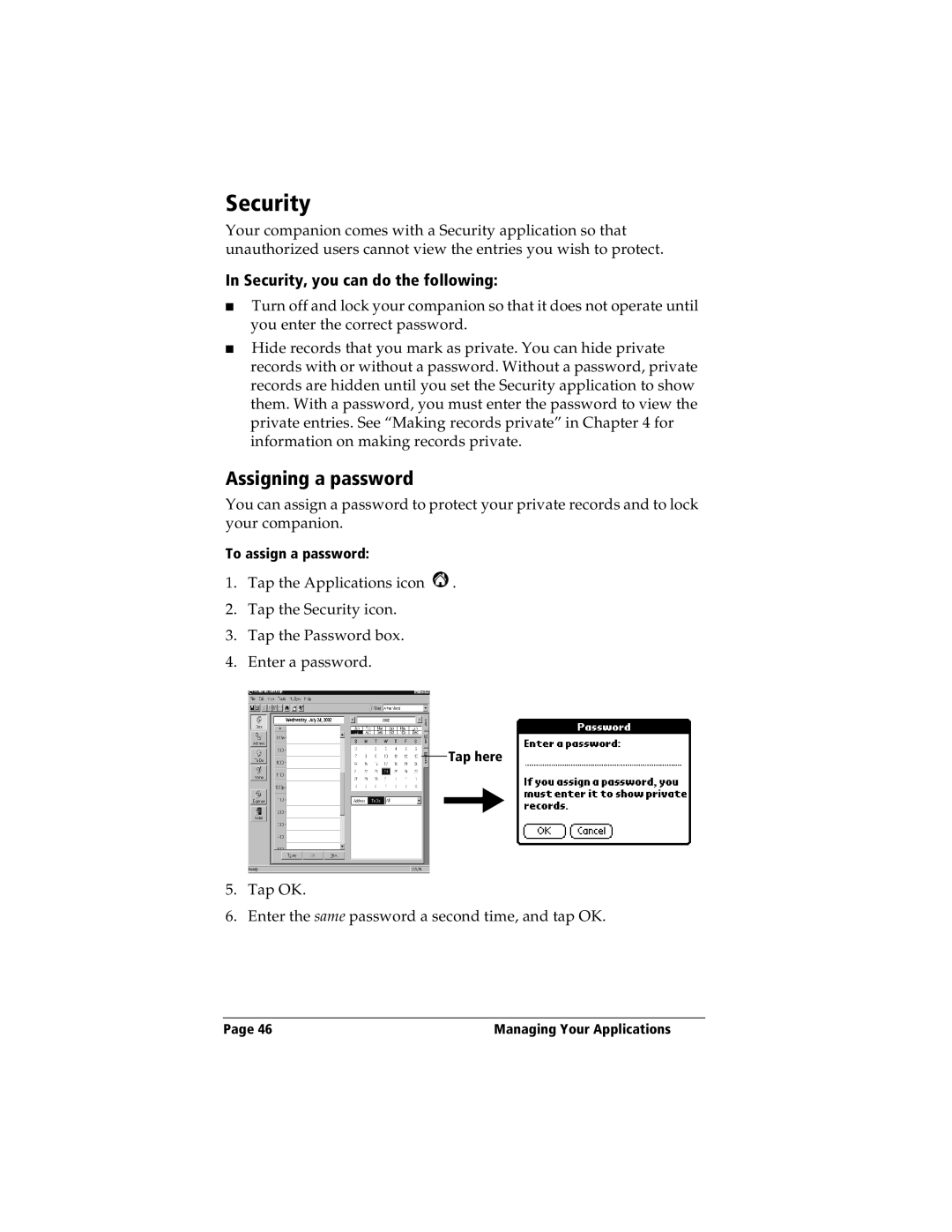 IBM WORKPADC3 manual Assigning a password, Security, you can do the following 