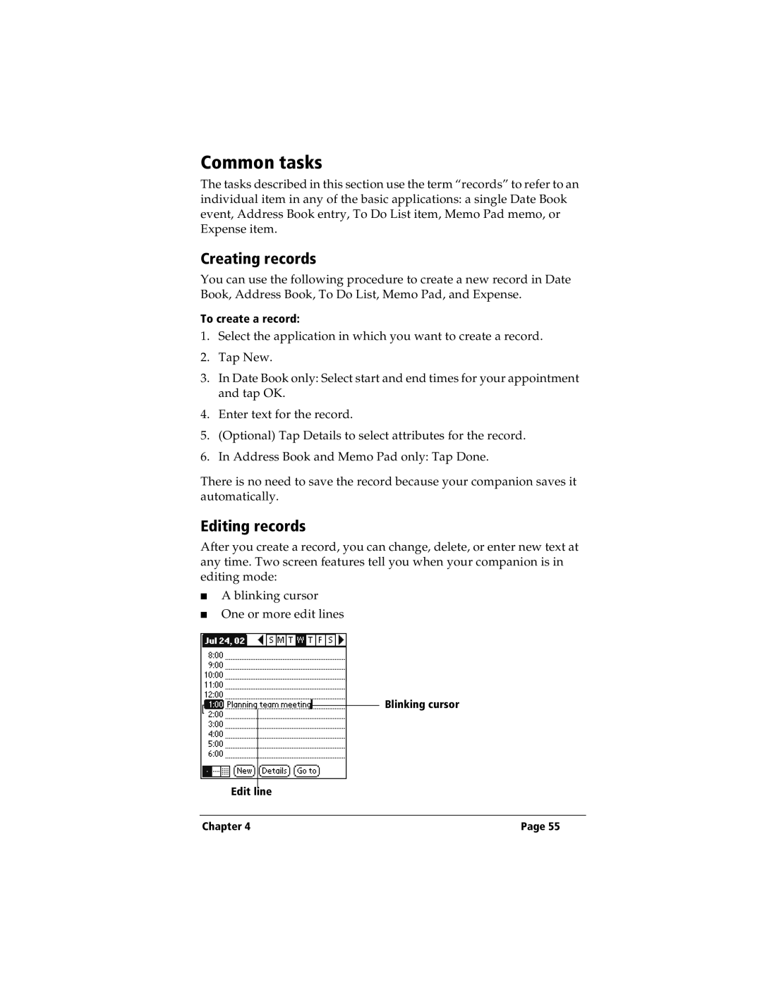 IBM WORKPADC3 manual Common tasks, Creating records, Editing records 