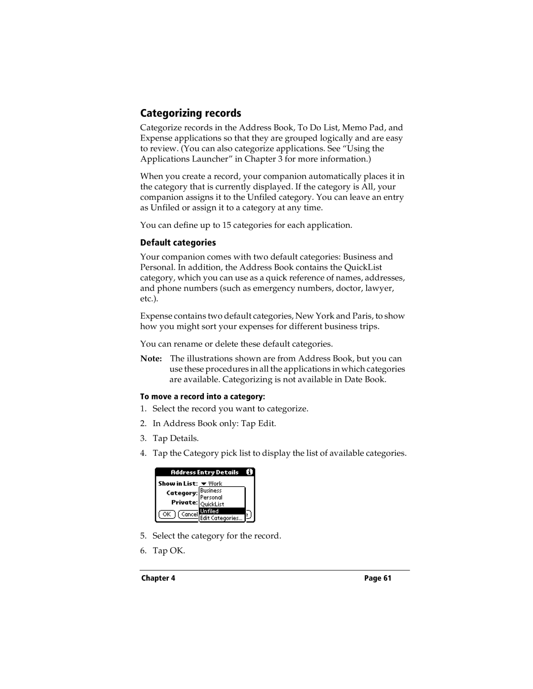 IBM WORKPADC3 manual Categorizing records, Default categories 