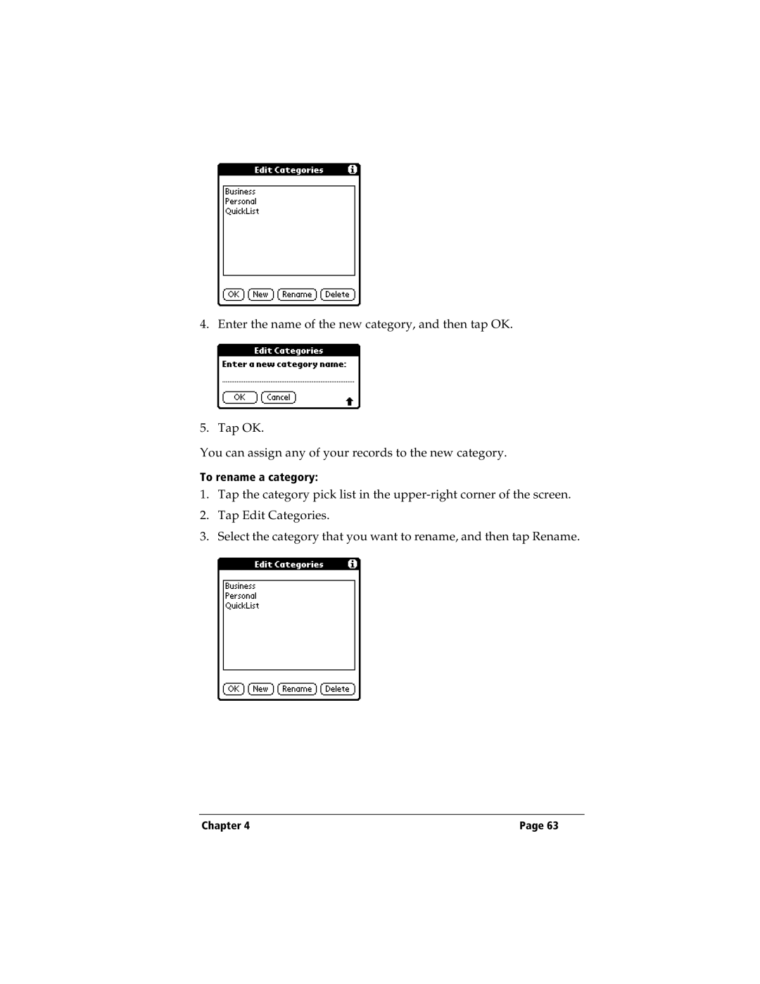 IBM WORKPADC3 manual To rename a category 