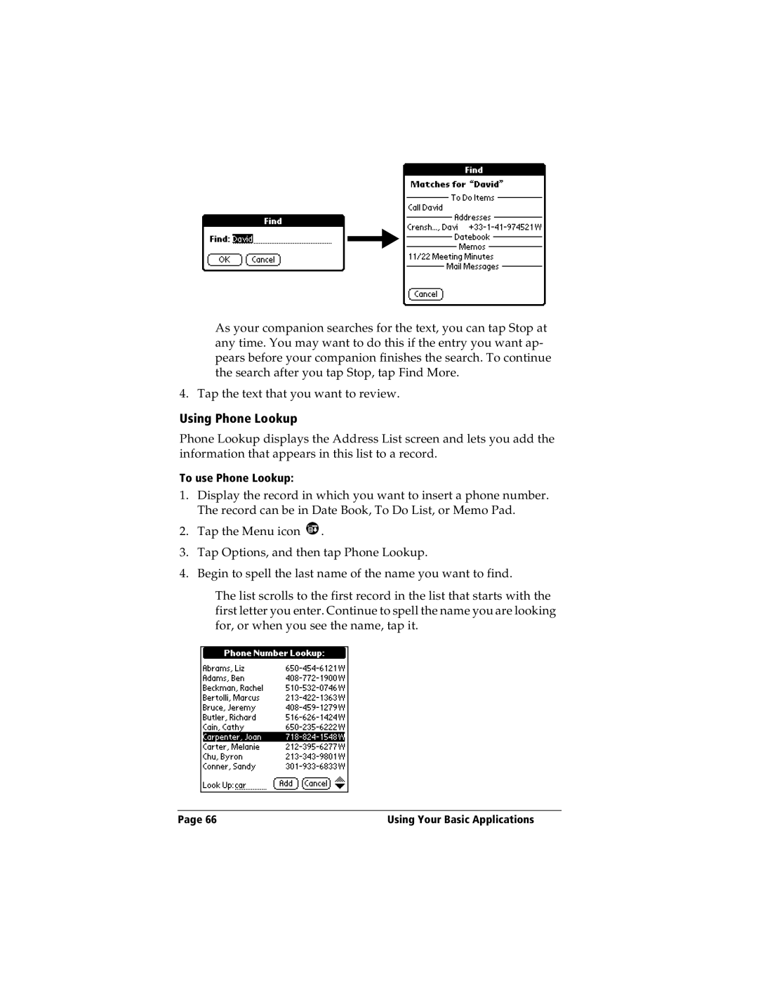 IBM WORKPADC3 manual Using Phone Lookup 