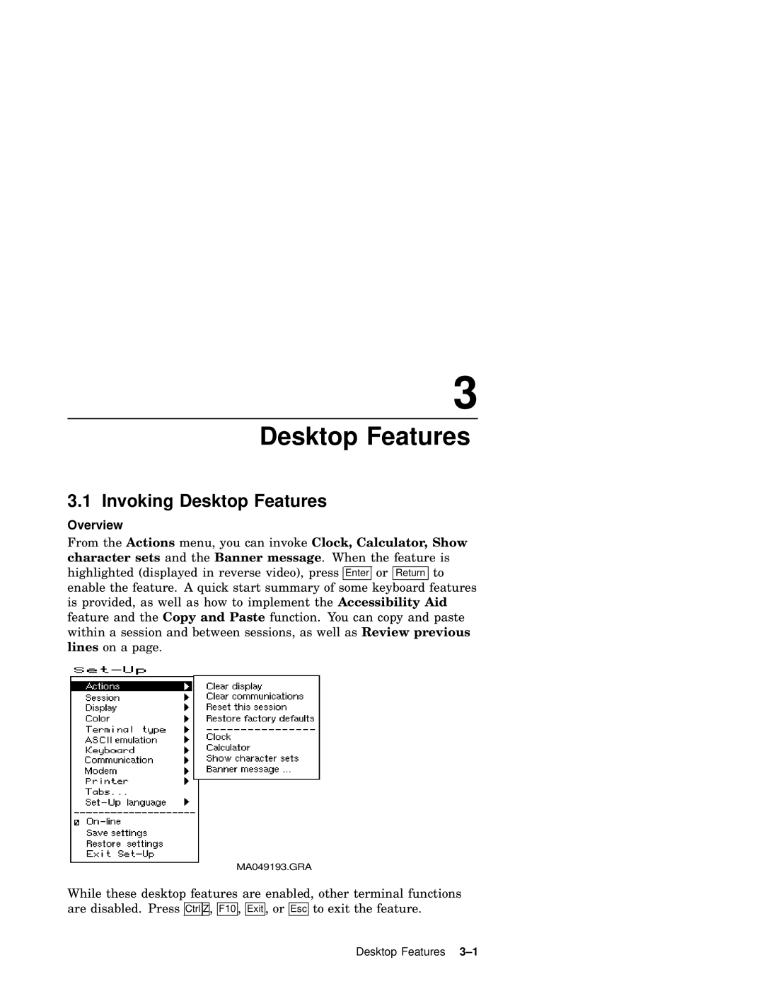 IBM WS525 manual Invoking Desktop Features 