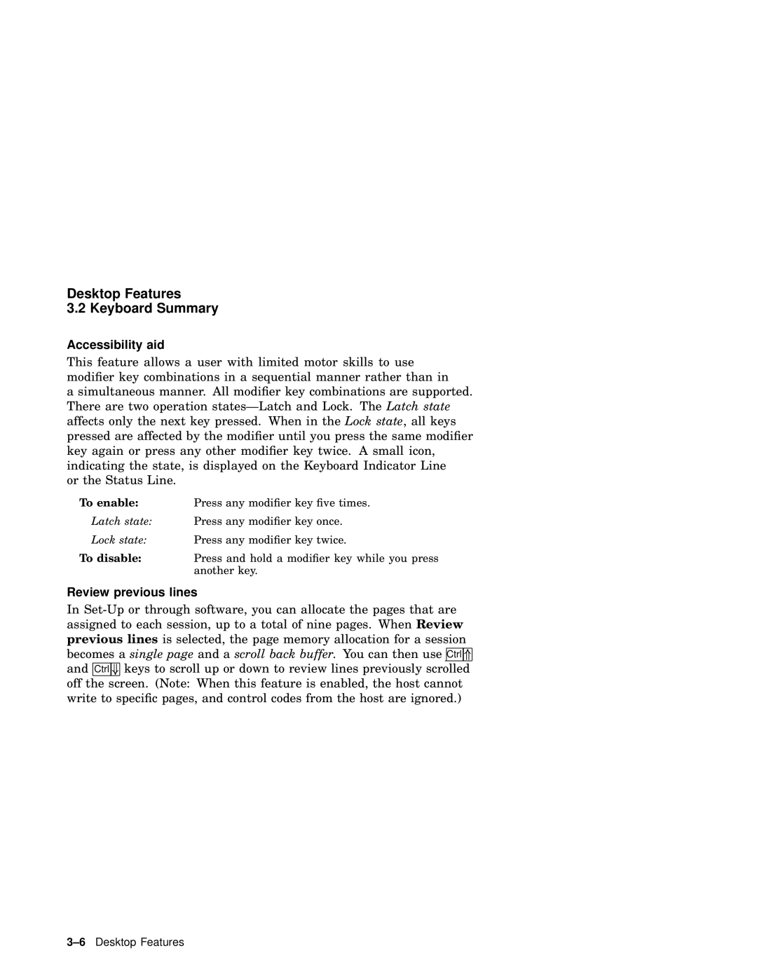 IBM WS525 manual Accessibility aid, Review previous lines 