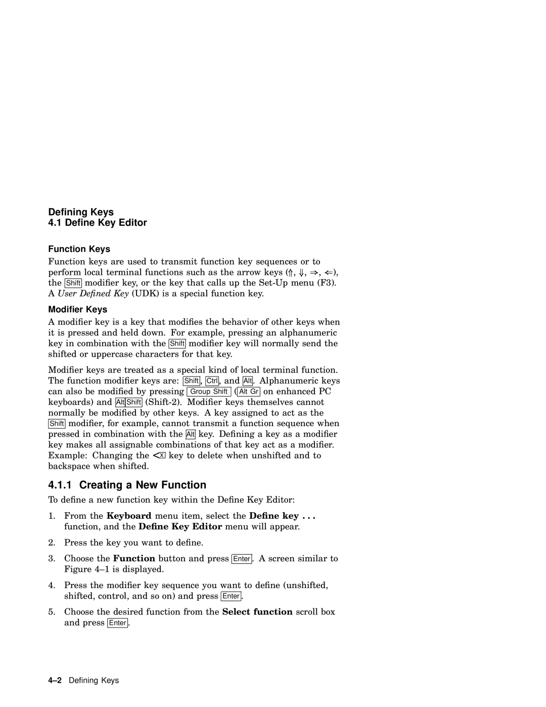 IBM WS525 manual Creating a New Function, Function Keys 