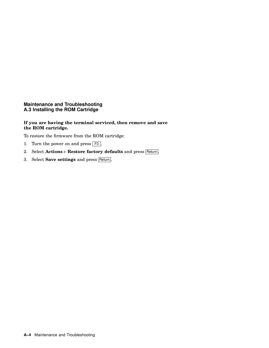 IBM WS525 manual Maintenance and Troubleshooting Installing the ROM Cartridge 