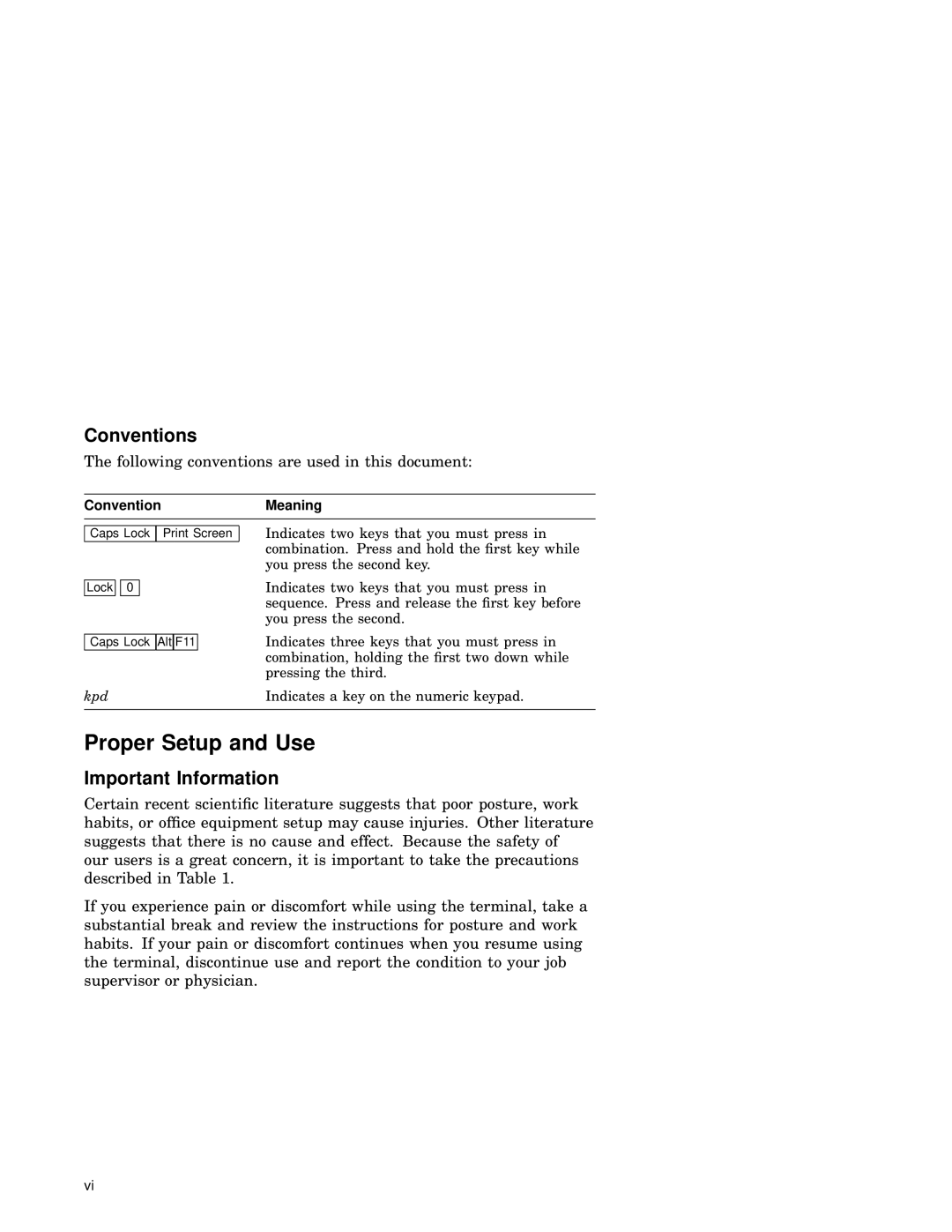 IBM WS525 manual Proper Setup and Use, Conventions, Important Information, ConventionMeaning 