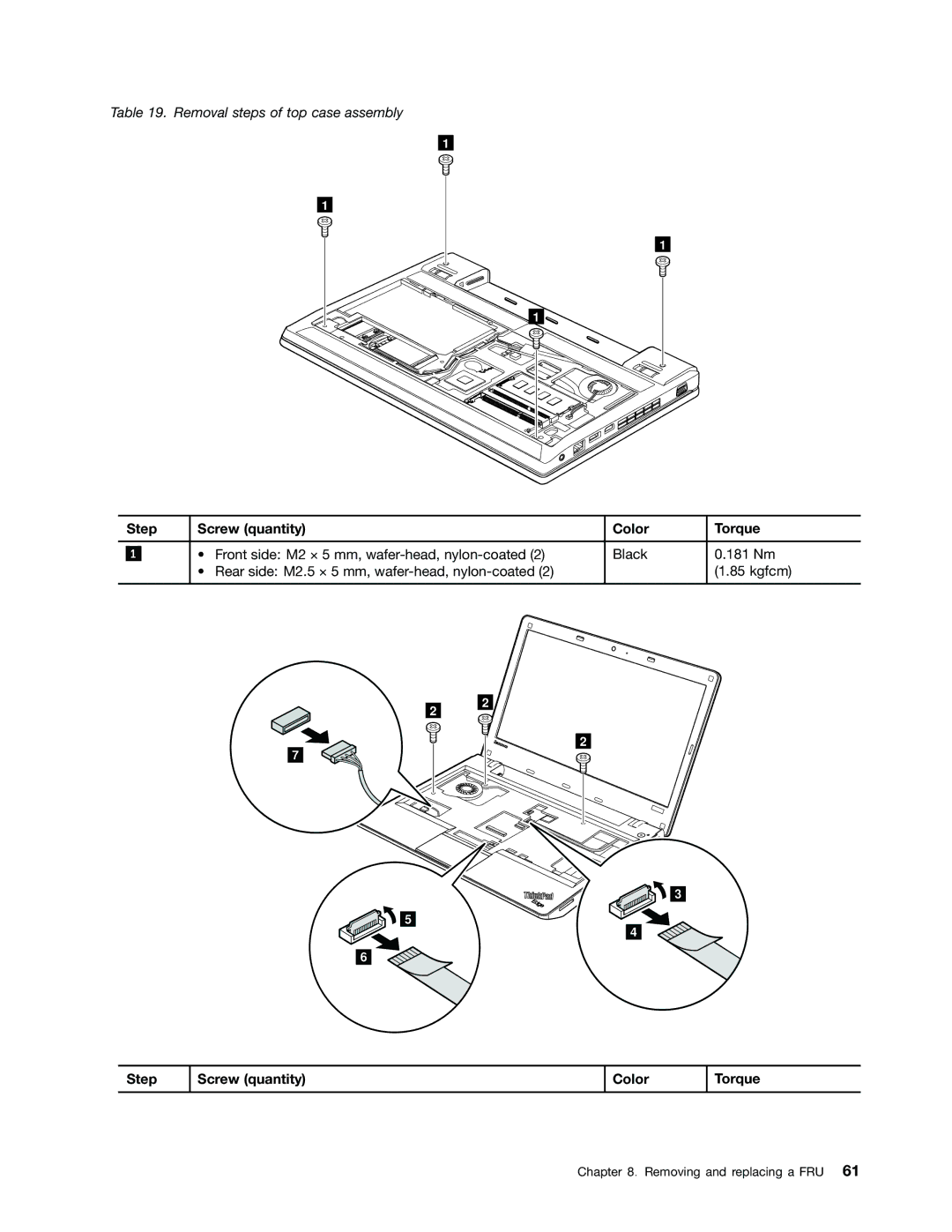 IBM X121E manual Removal steps of top case assembly 