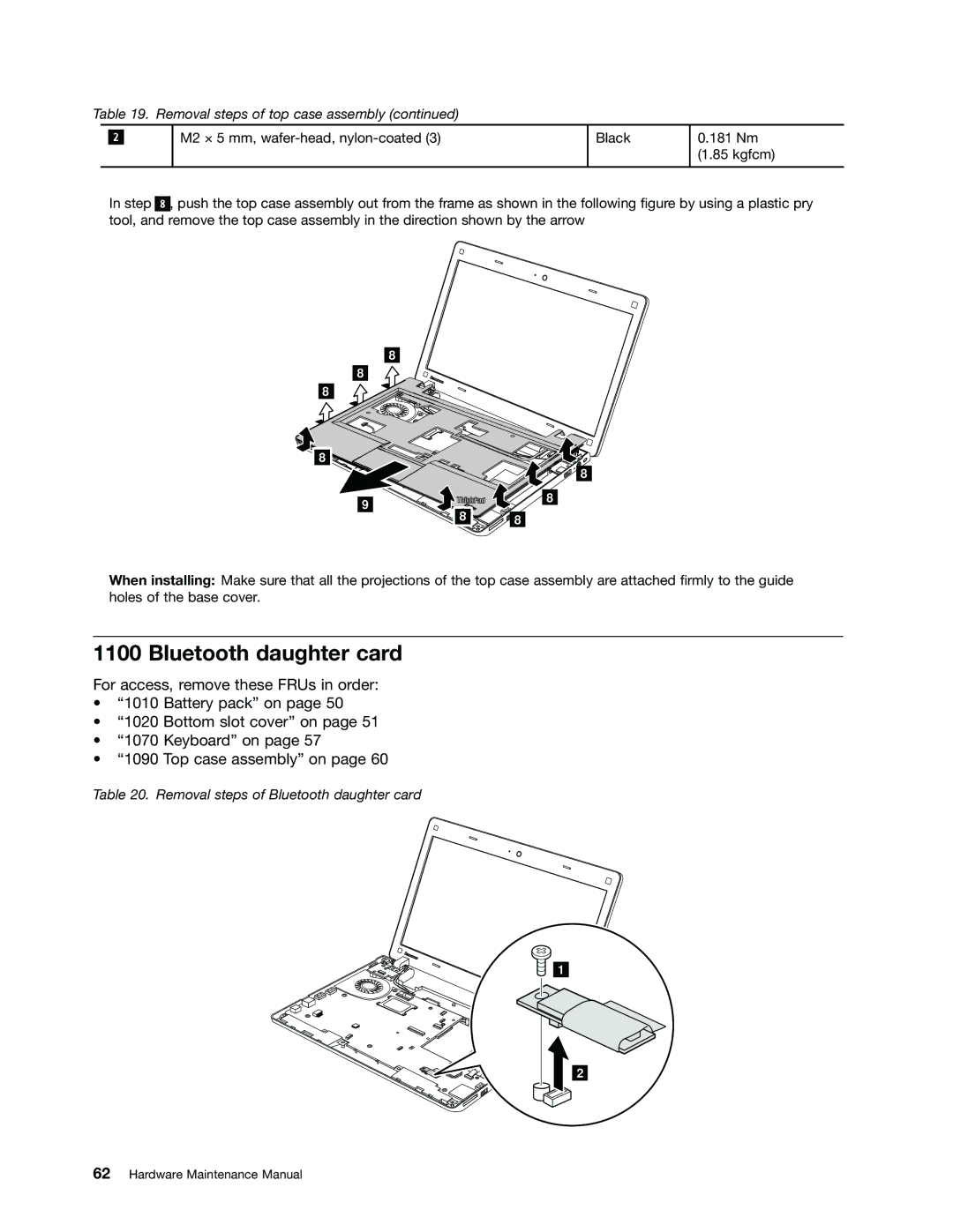 IBM X121E manual Bluetooth daughter card 