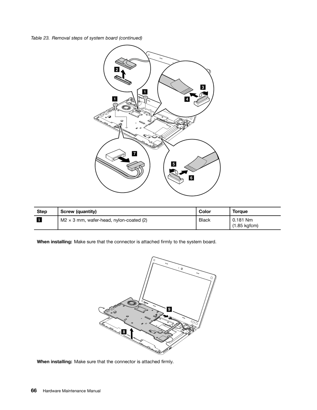 IBM X121E manual Step Screw quantity Color Torque 