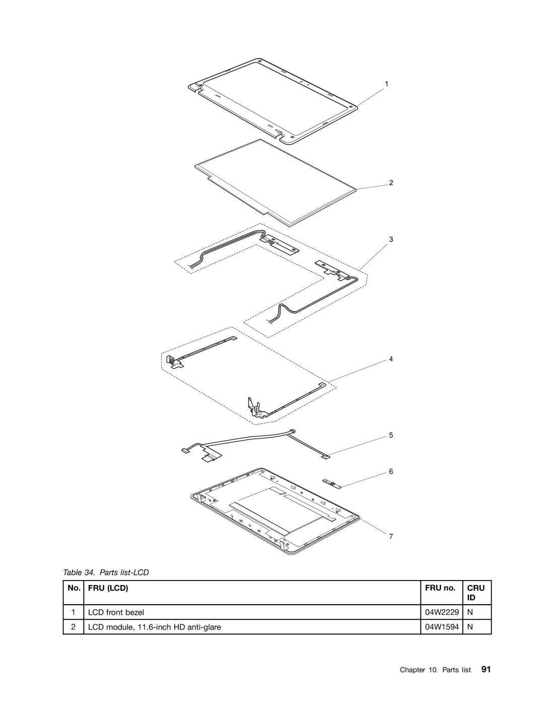 IBM X121E manual Fru Lcd 