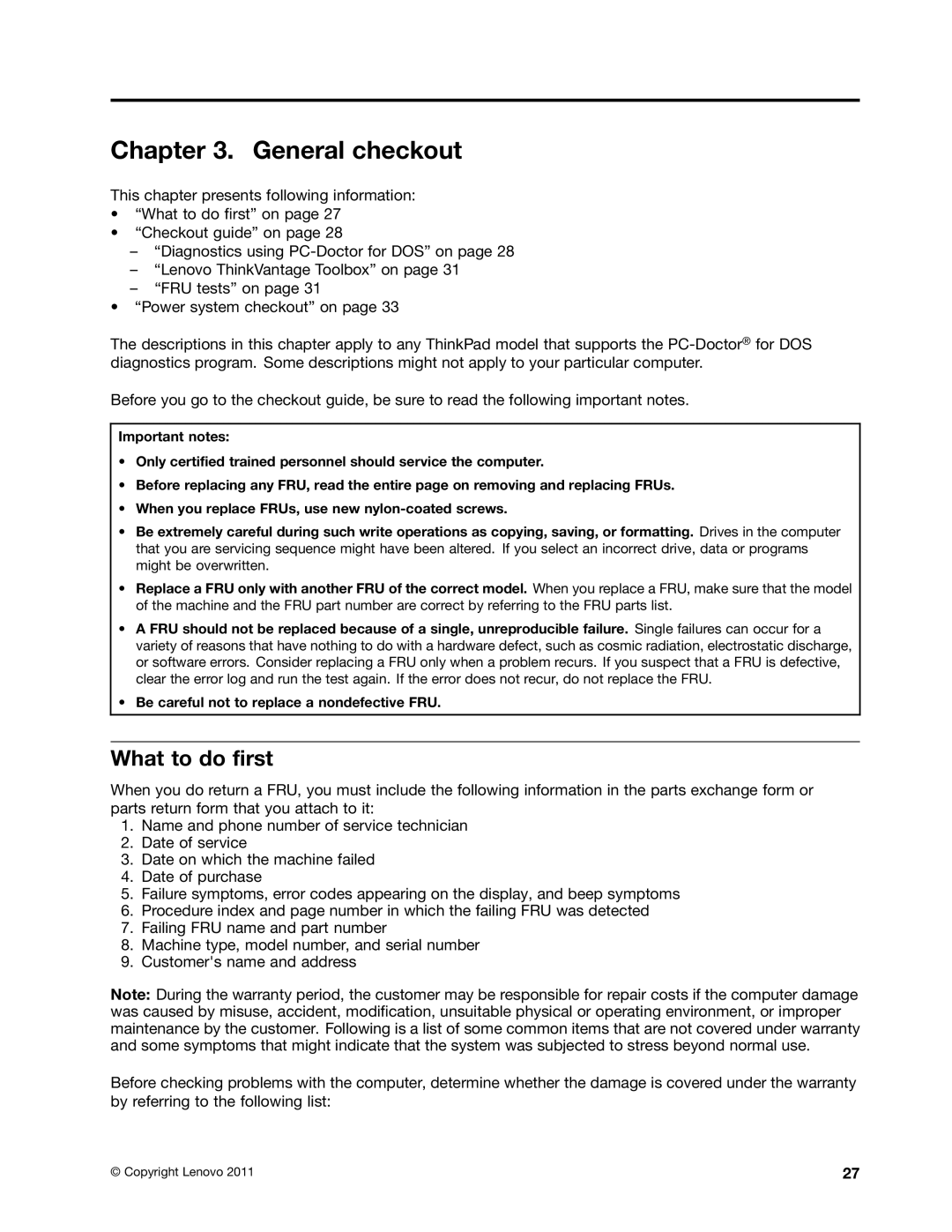 IBM X220I manual General checkout, What to do first 