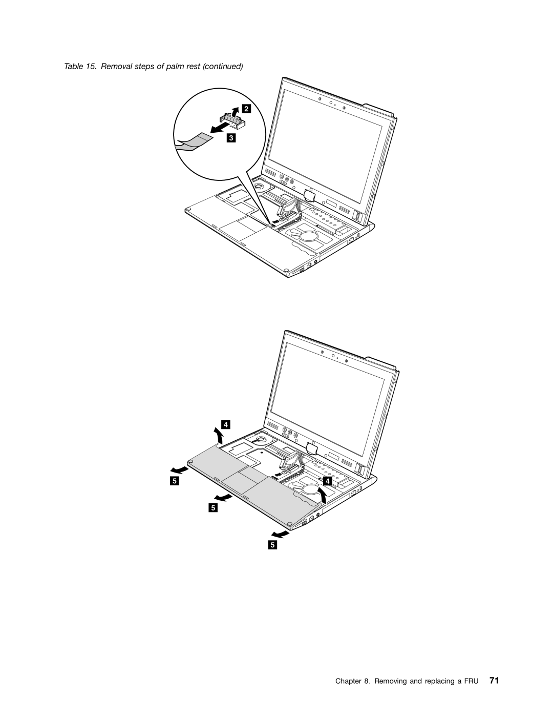 IBM X220I manual Removal steps of palm rest 