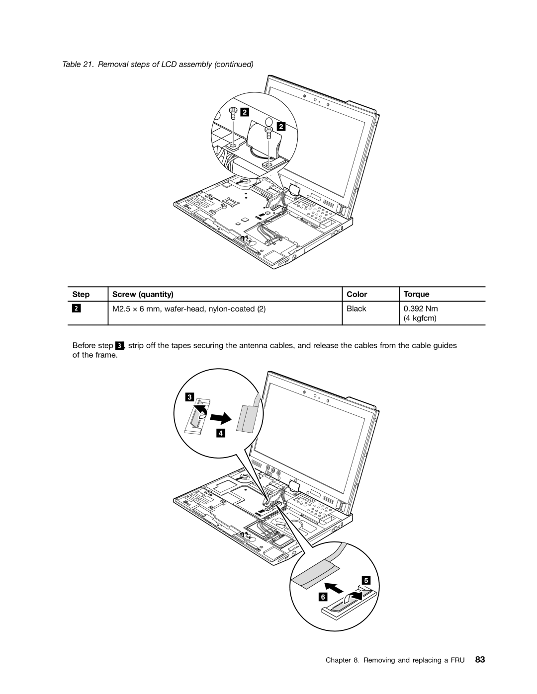 IBM X220I manual Step Screw quantity Color Torque 