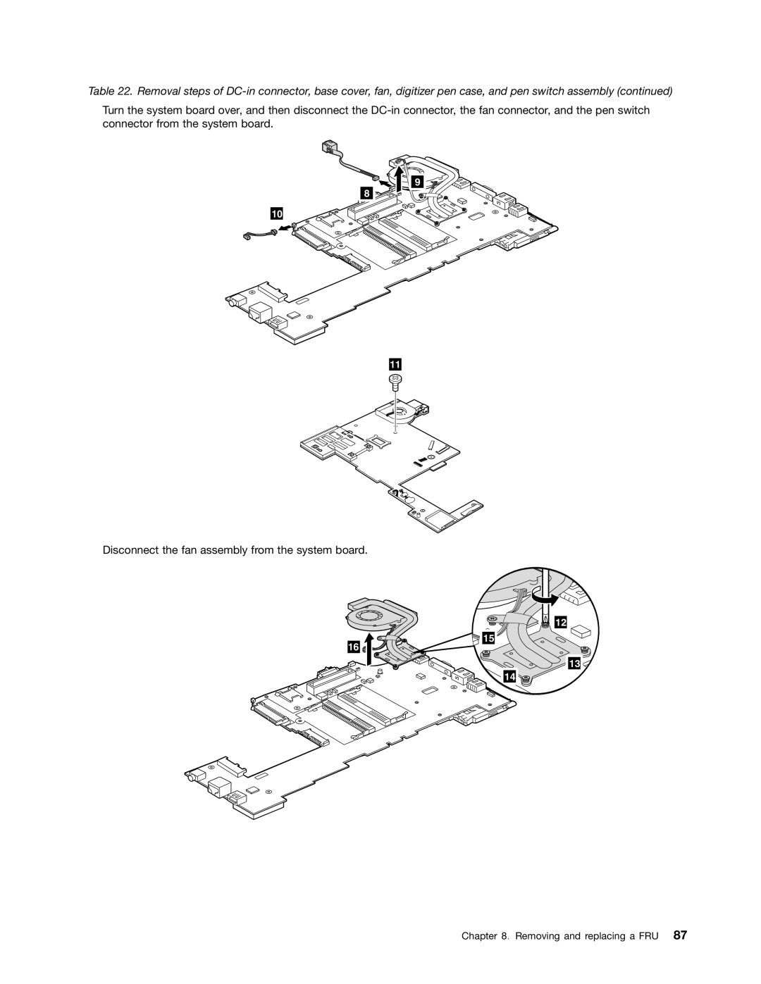 IBM X220I manual Removing and replacing a FRU 