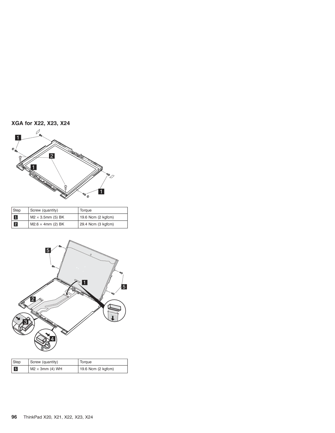 IBM X24, X20, X21 manual XGA for X22, X23 