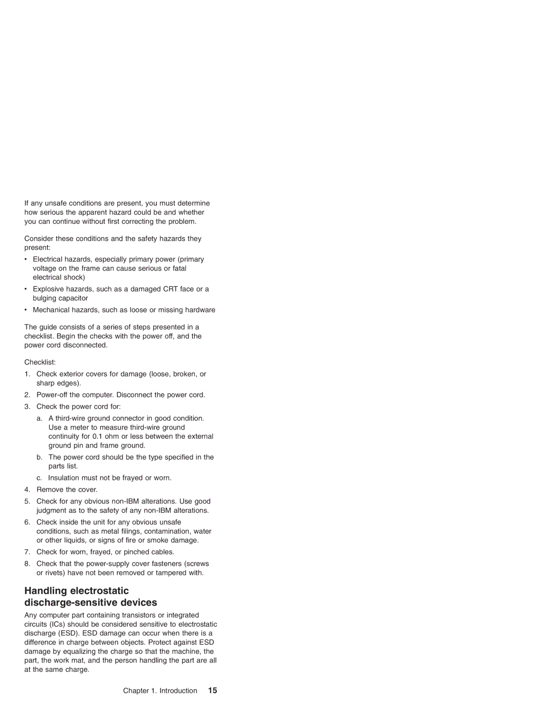 IBM X21, X23, X24, X22, X20 manual Handling electrostatic discharge-sensitive devices 