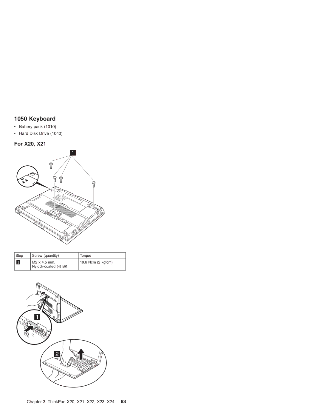 IBM X22, X23, X24, X21 manual Keyboard, For X20 