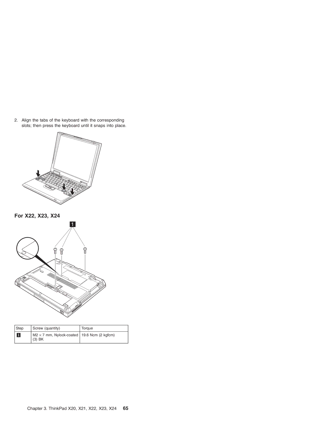 IBM X21, X24, X20 manual For X22, X23 