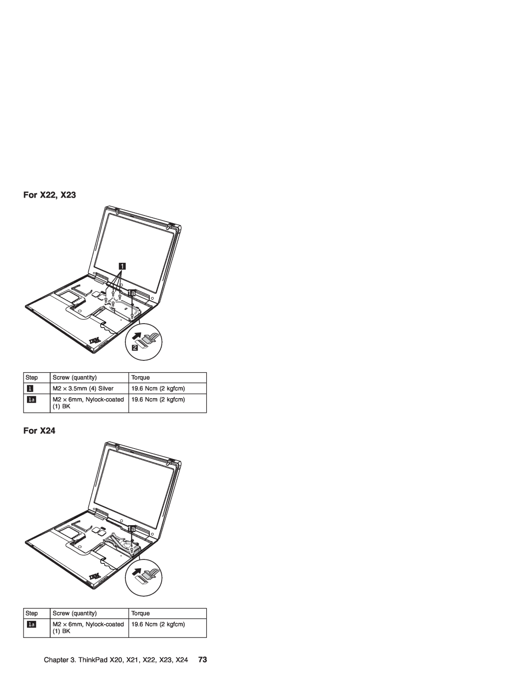 IBM manual For X22, ThinkPad X20, X21, X22, X23, X24 