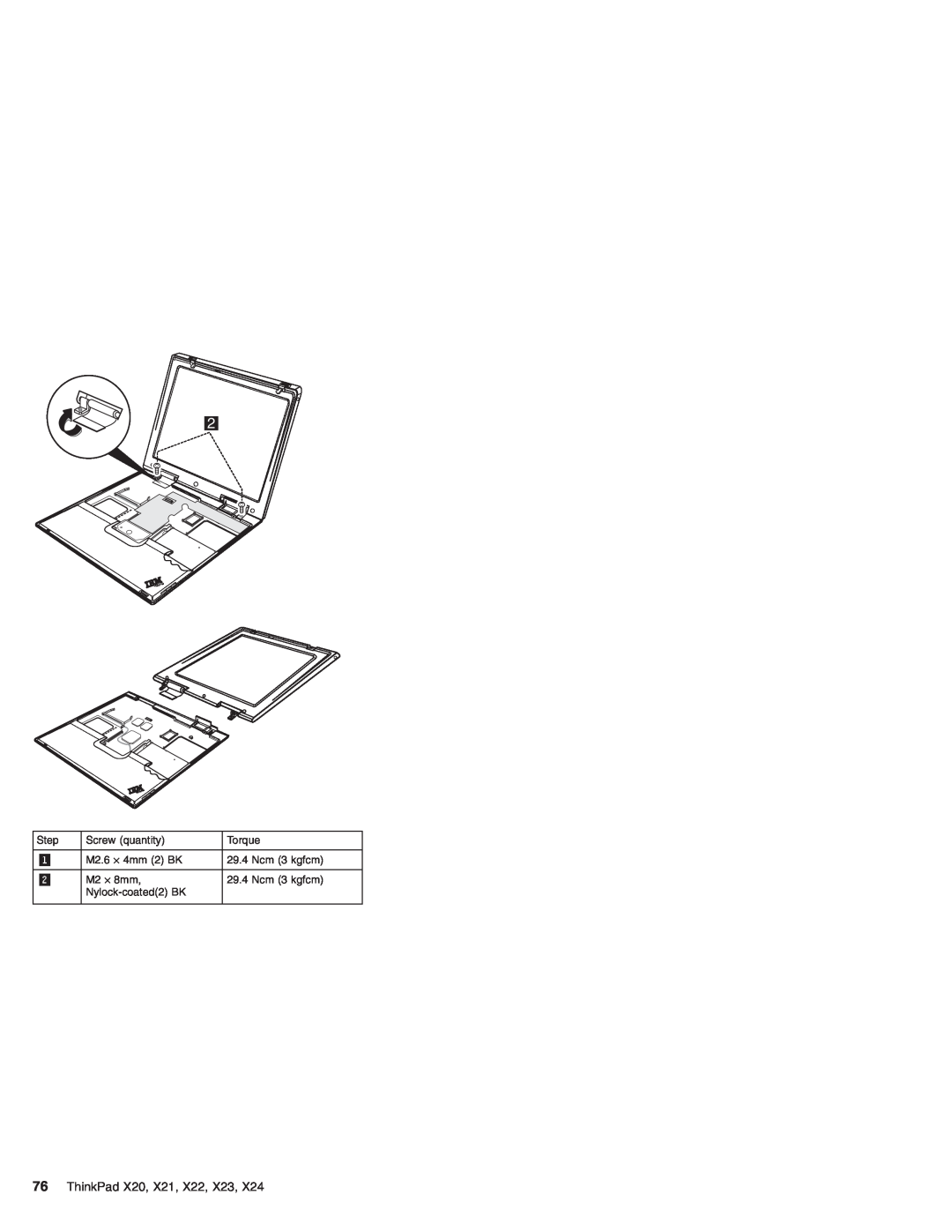 IBM X24 manual ThinkPad X20, X21, X22, X23 