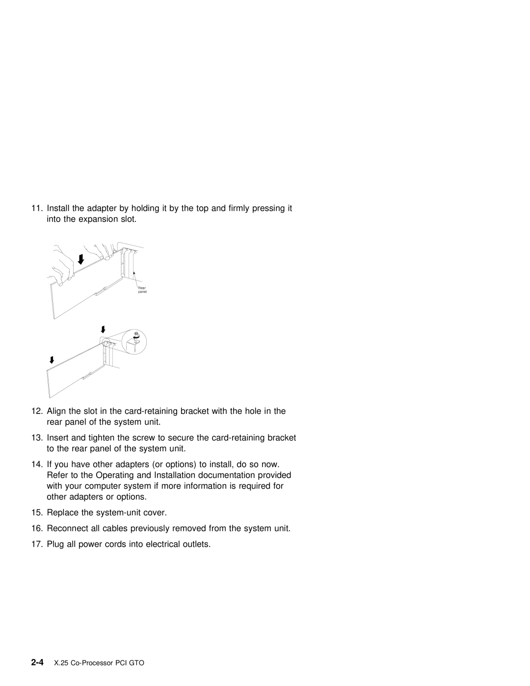 IBM manual 4X.25 Co-Processor PCI GTO 