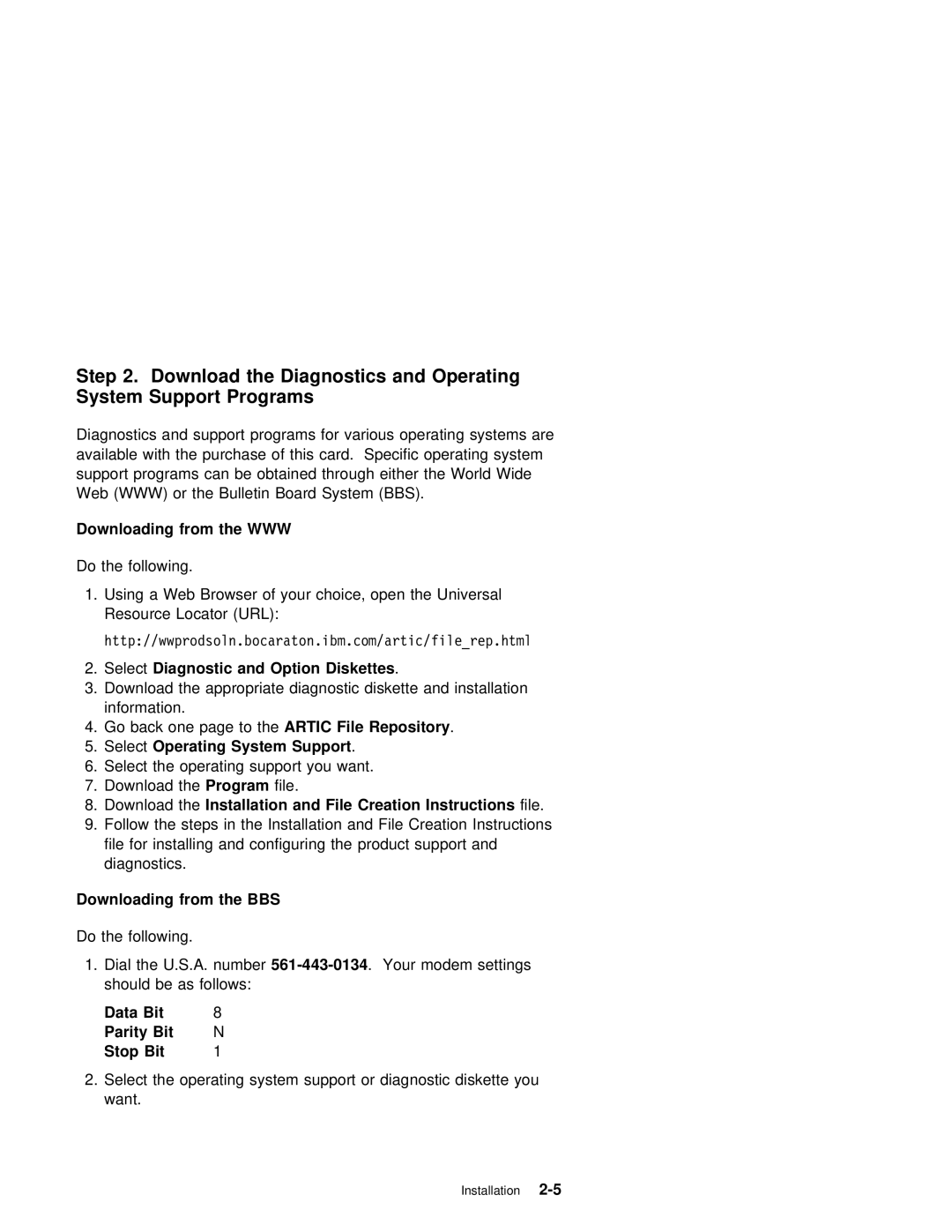 IBM X.25 manual Downloading from the WWW, System, File, Data Bit, Bit Stop 