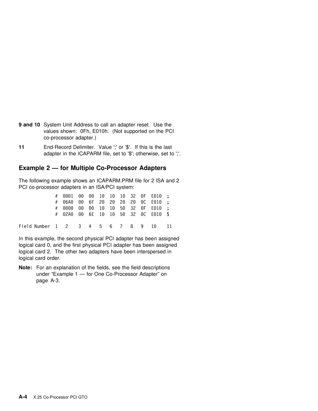 IBM X.25 manual Example, Isa/Pci 