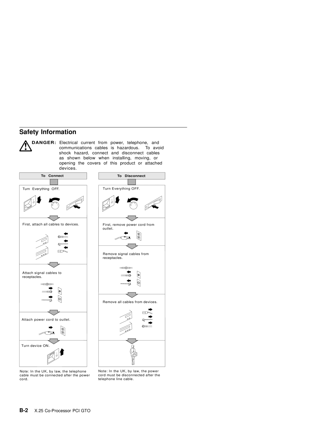 IBM X.25 manual Safety Information, To ConnectTo Disconnect 