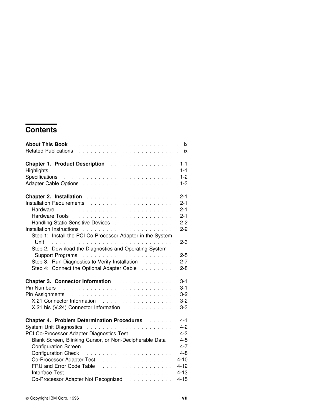 IBM X.25 manual Contents 