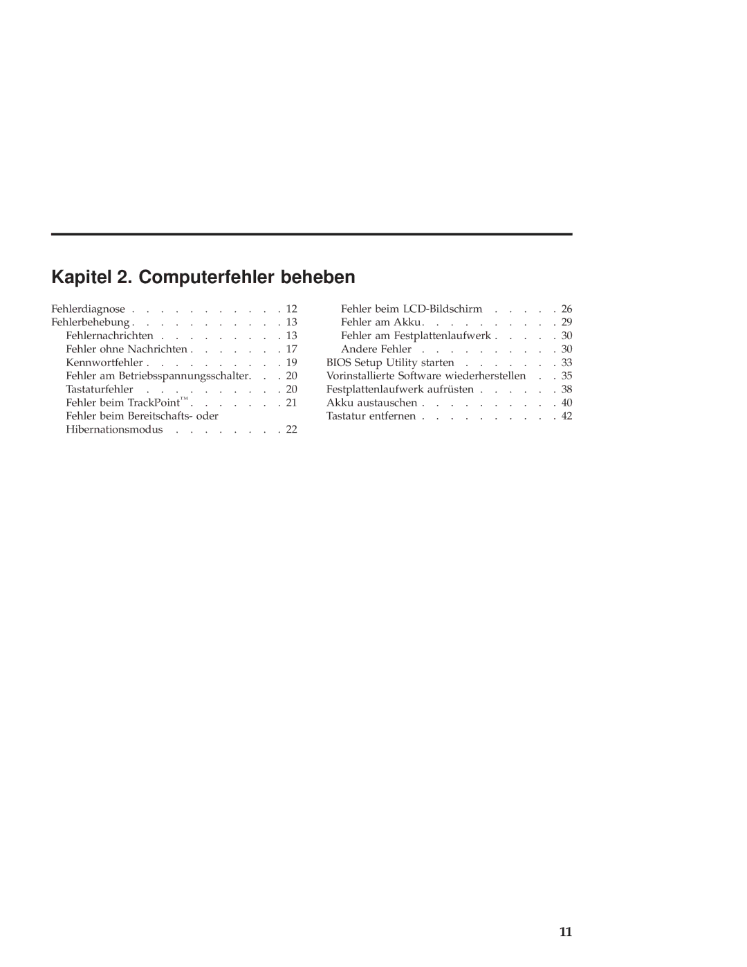 IBM X30 manual Kapitel 2. Computerfehler beheben 