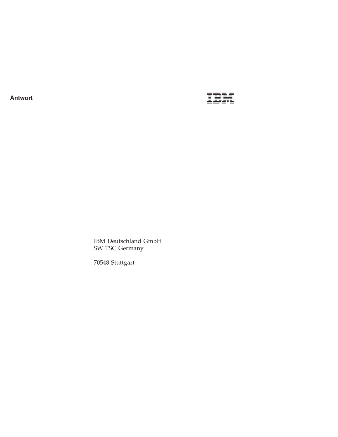 IBM X30 manual Antwort 