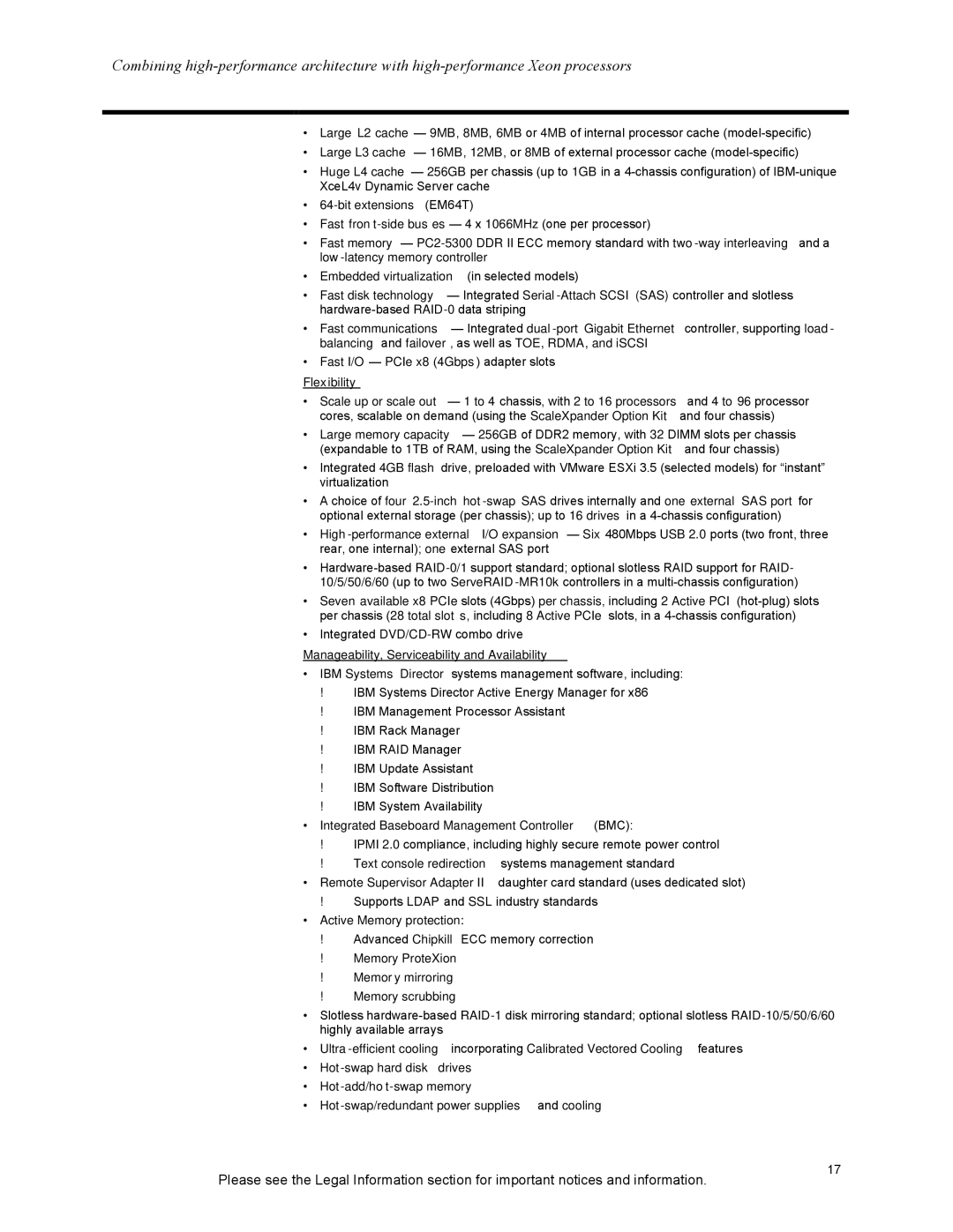 IBM X3950 M2, X3850 M2 manual Manageability, Serviceability and Availability, Integrated Baseboard Management Controller BMC 