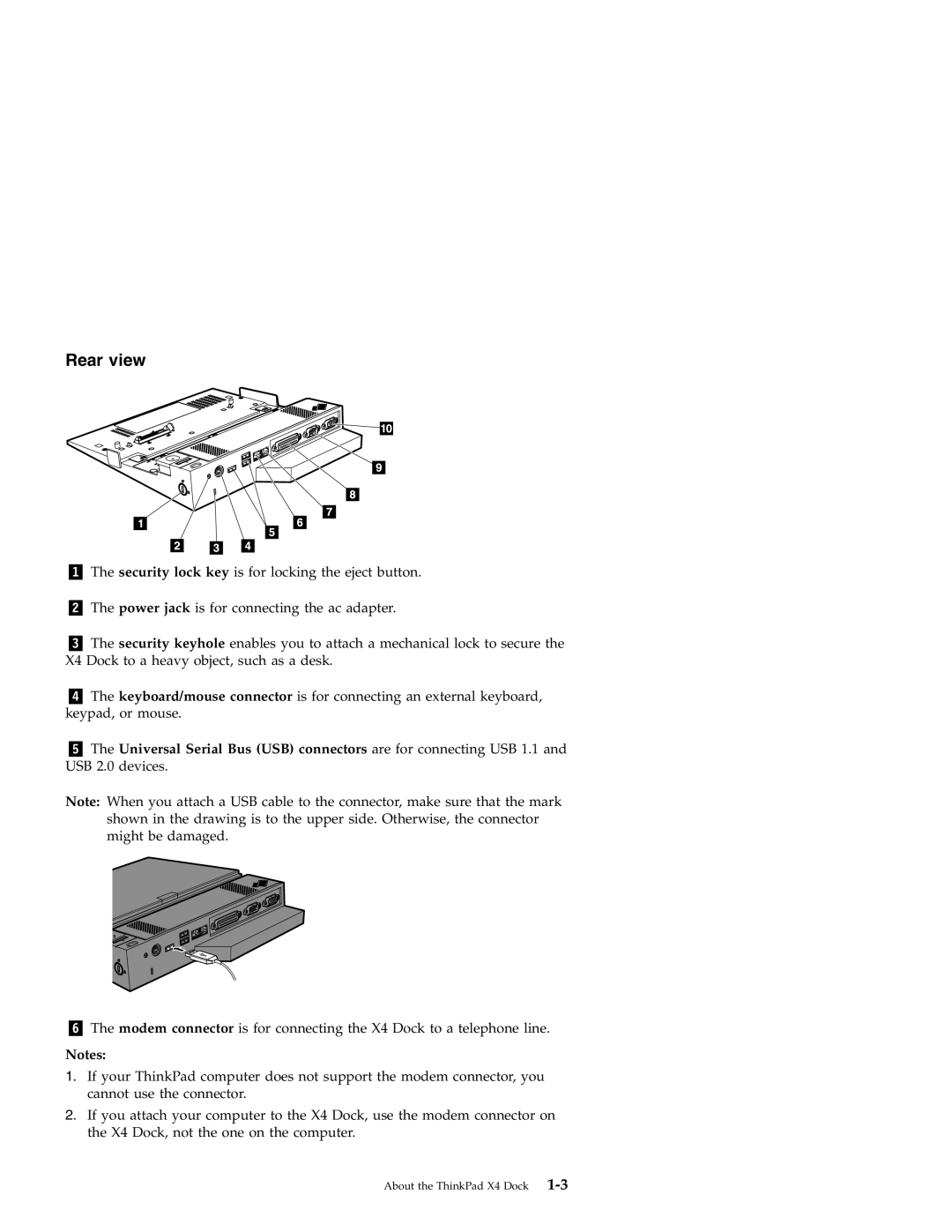 IBM X4 manual Rear view 