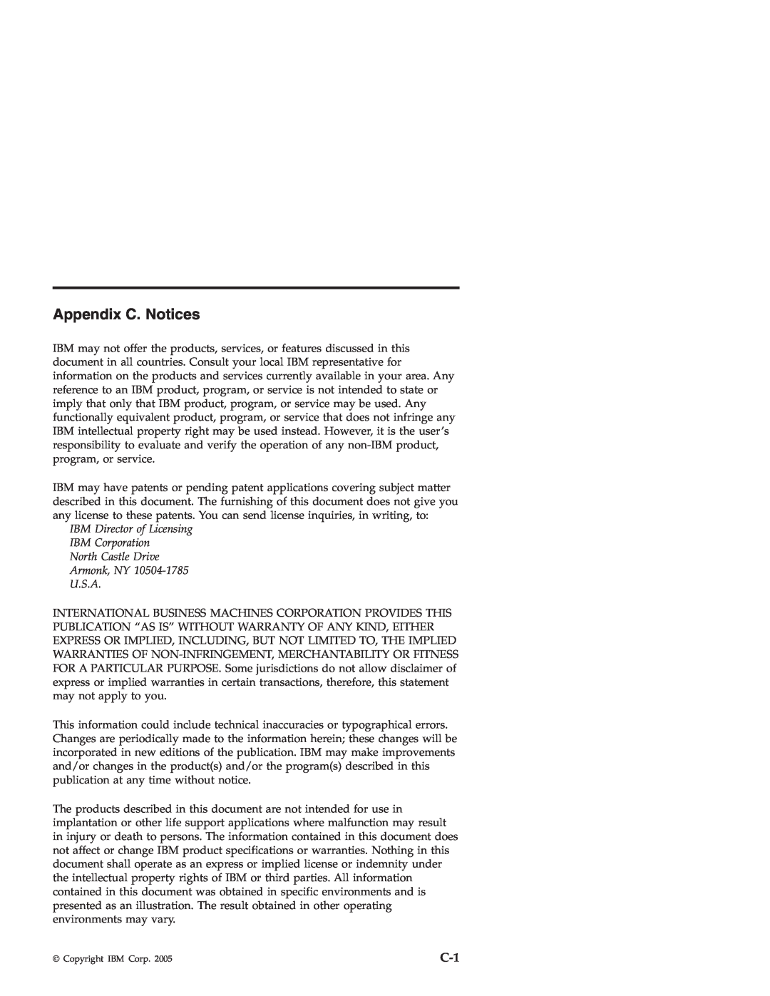 IBM X4 manual Appendix C. Notices 