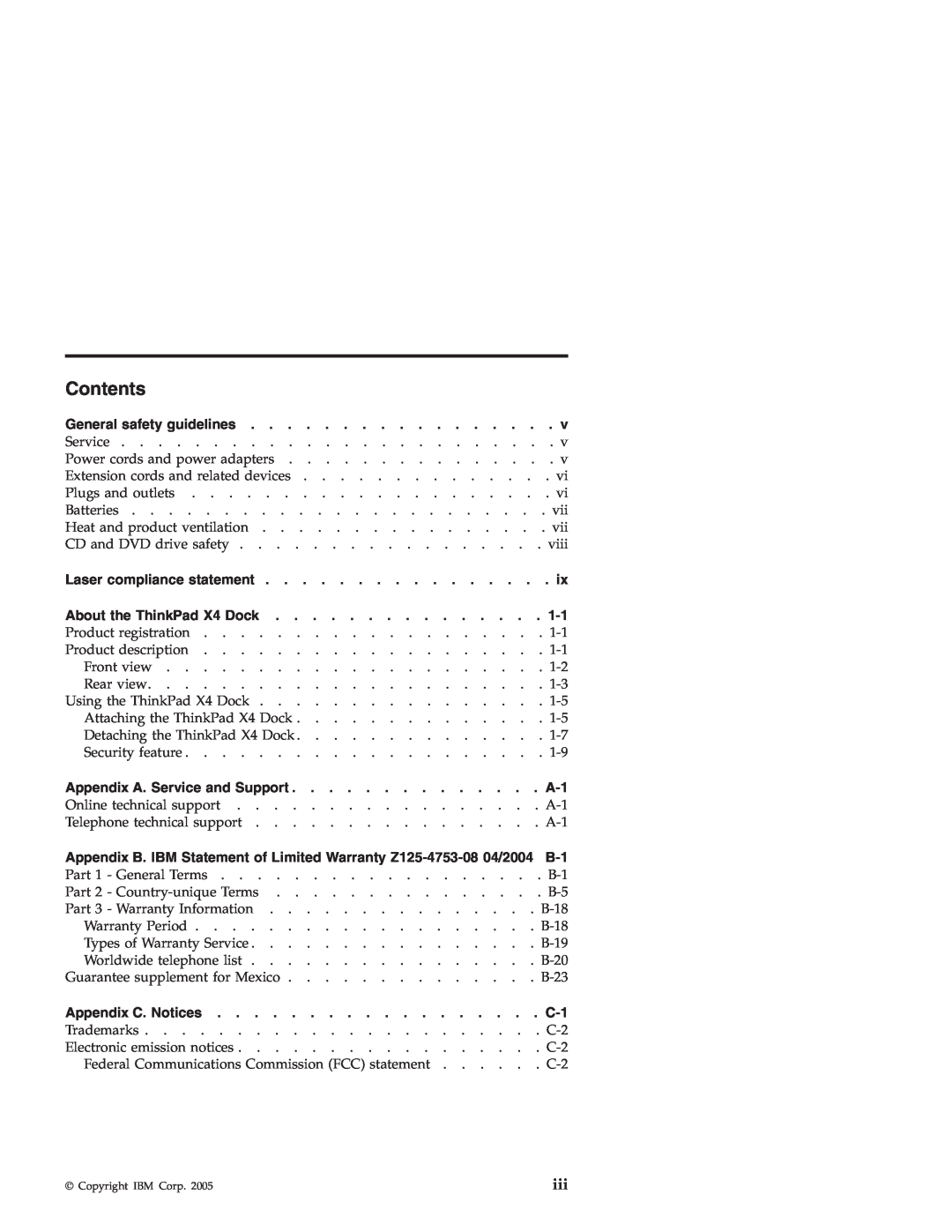 IBM X4 manual Contents 