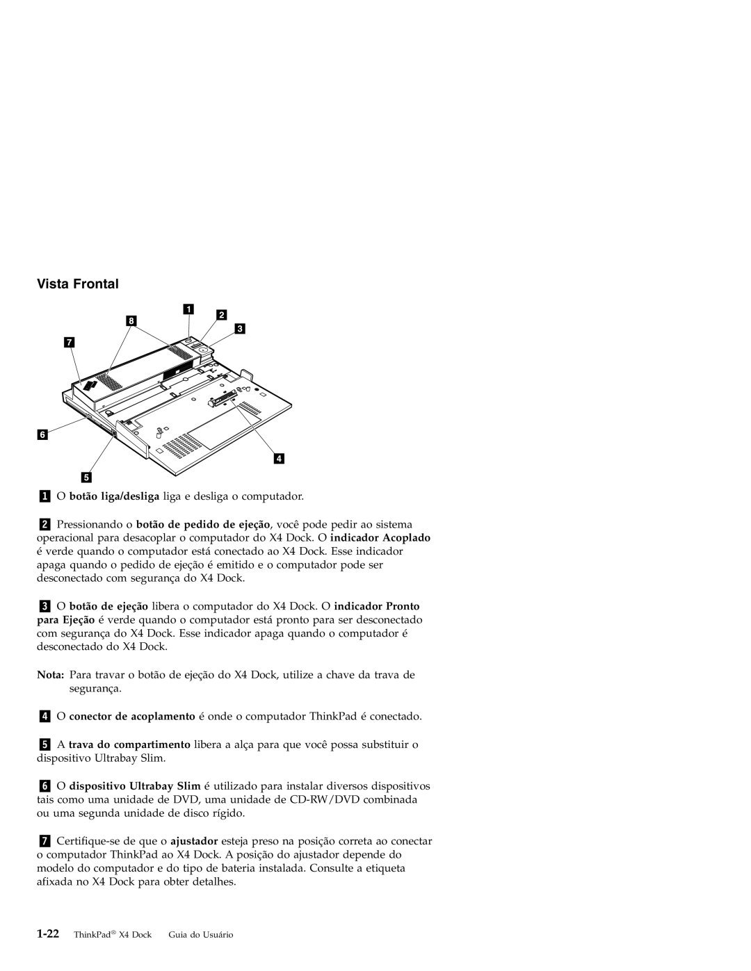 IBM X4 manual Vista Frontal 
