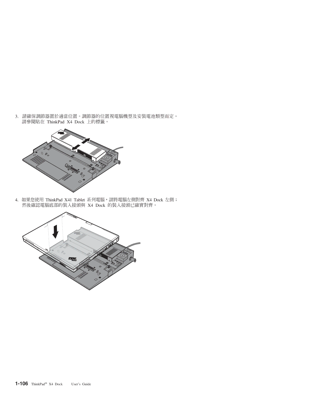 IBM manual 106ThinkPad X4 Dock User’s Guide 