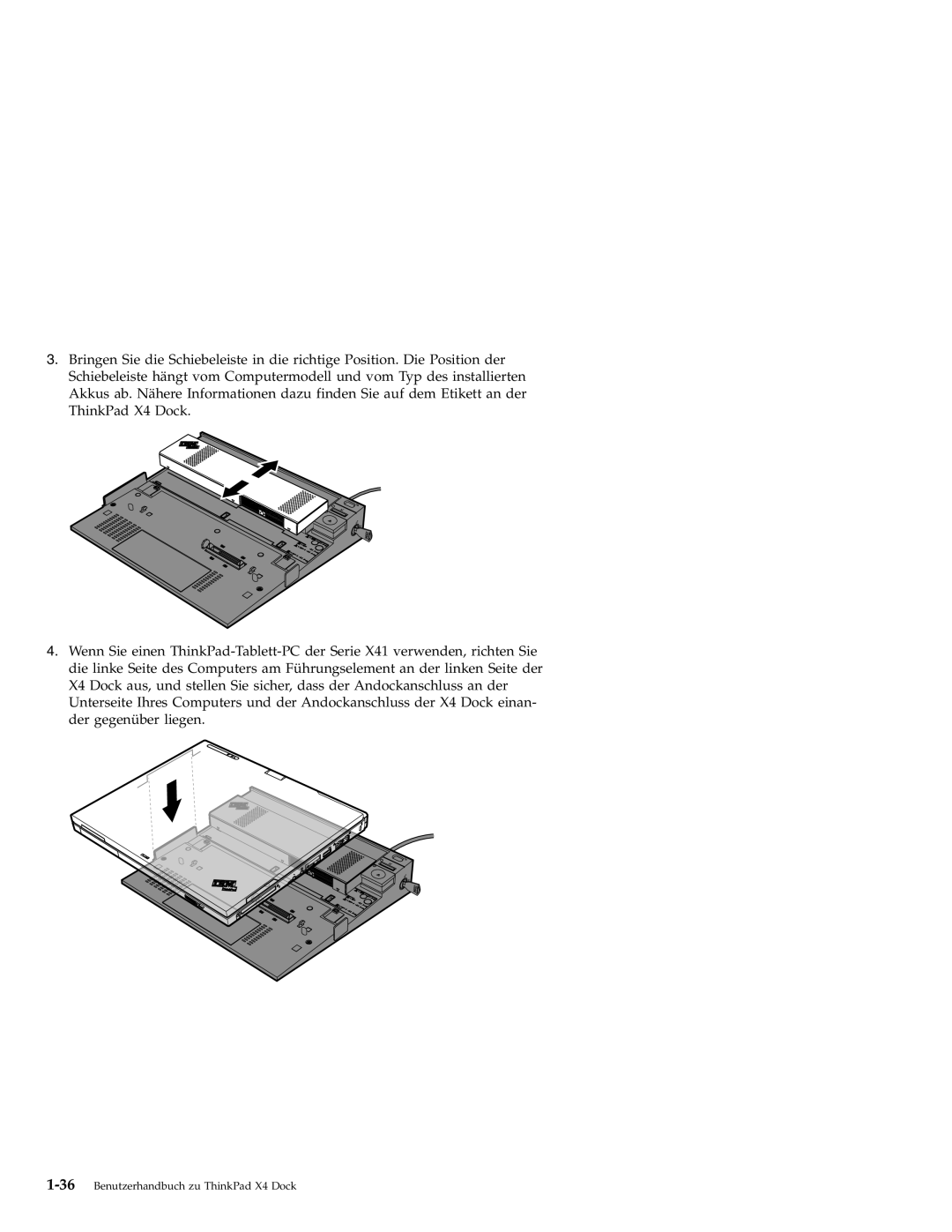 IBM manual 36Benutzerhandbuch zu ThinkPad X4 Dock 