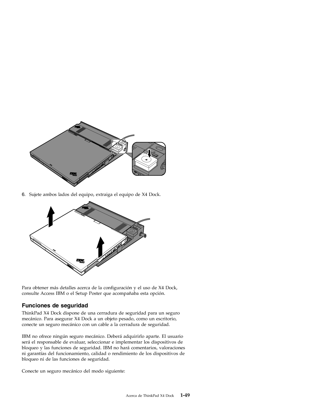 IBM X4 manual Funciones de seguridad 