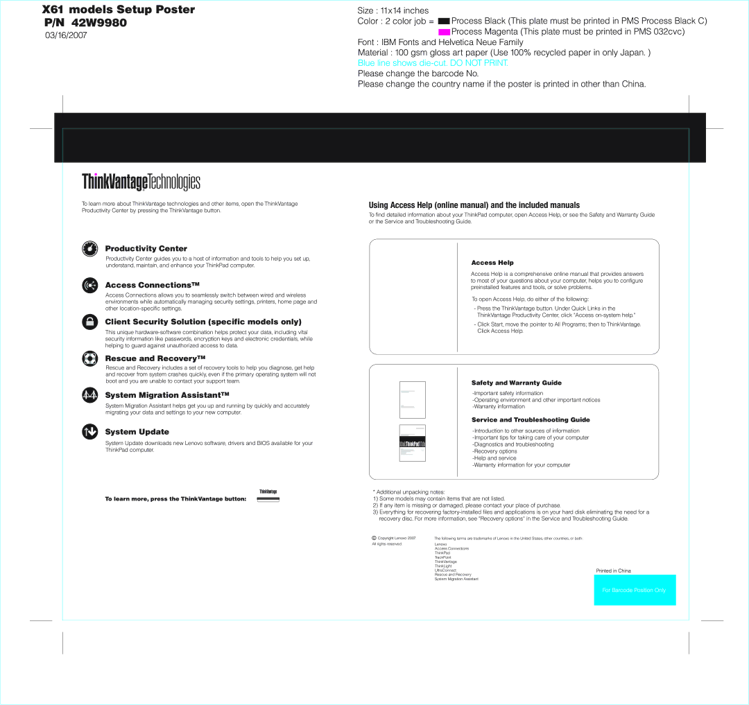 IBM X61 warranty Using Access Help online manual and the included manuals 