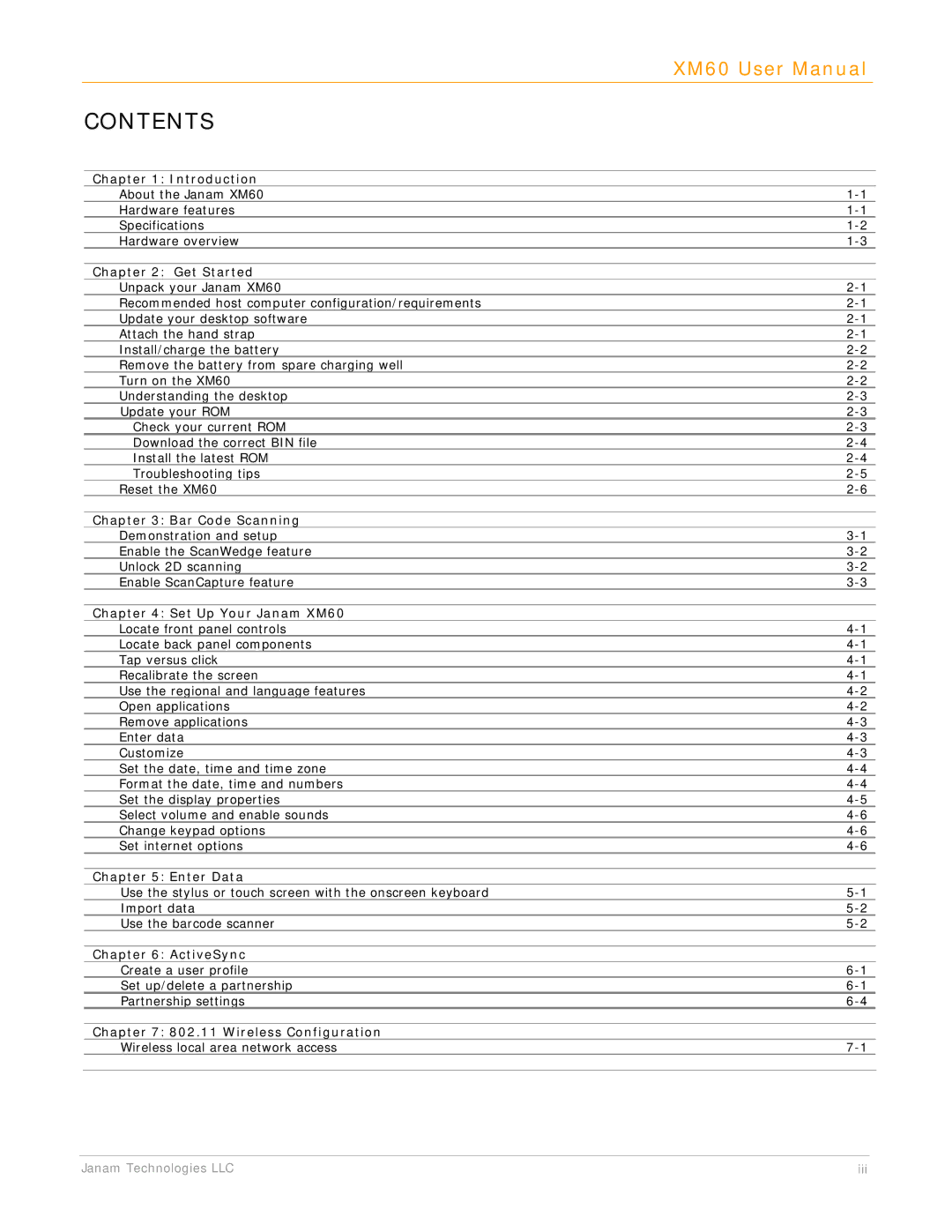 IBM XM60 manual Contents 