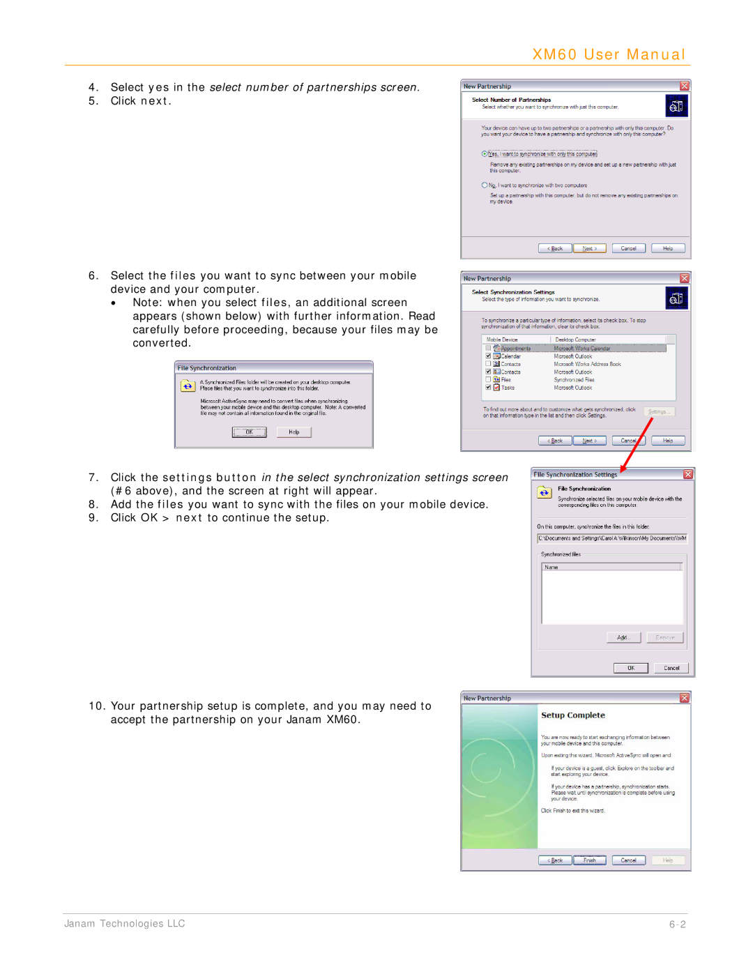 IBM XM60 manual Select yes in the select number of partnerships screen 