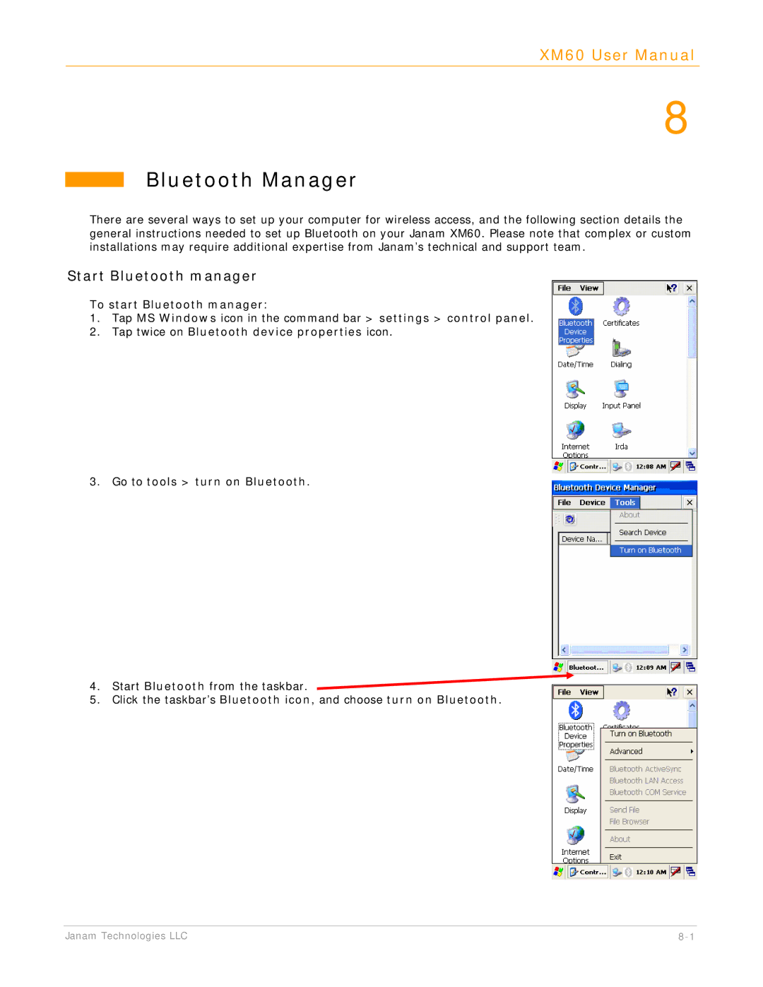 IBM XM60 manual Bluetooth Manager, Start Bluetooth manager 